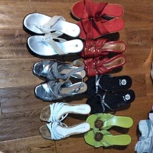 White Mountain Women's Sandals - Red, Silver, Black, White, Green